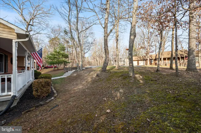 a backyard of a house with lots of green space
