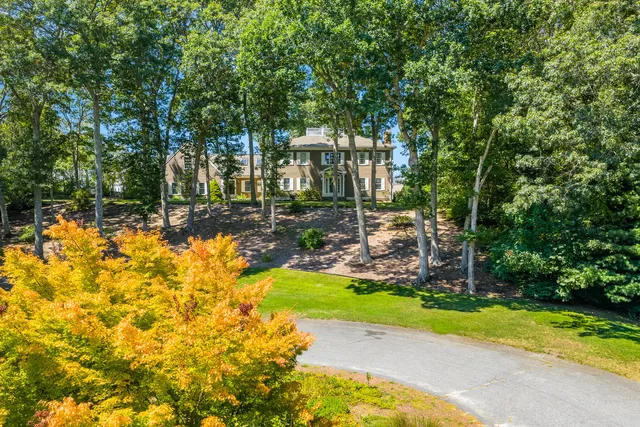 a view of yard with swimming pool and green space