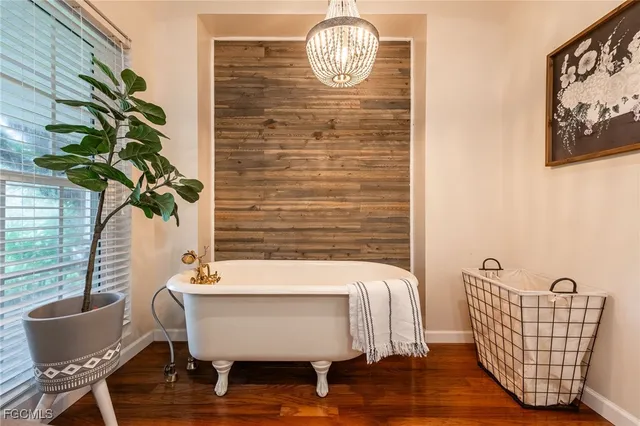 a view of a chair in wooden floor