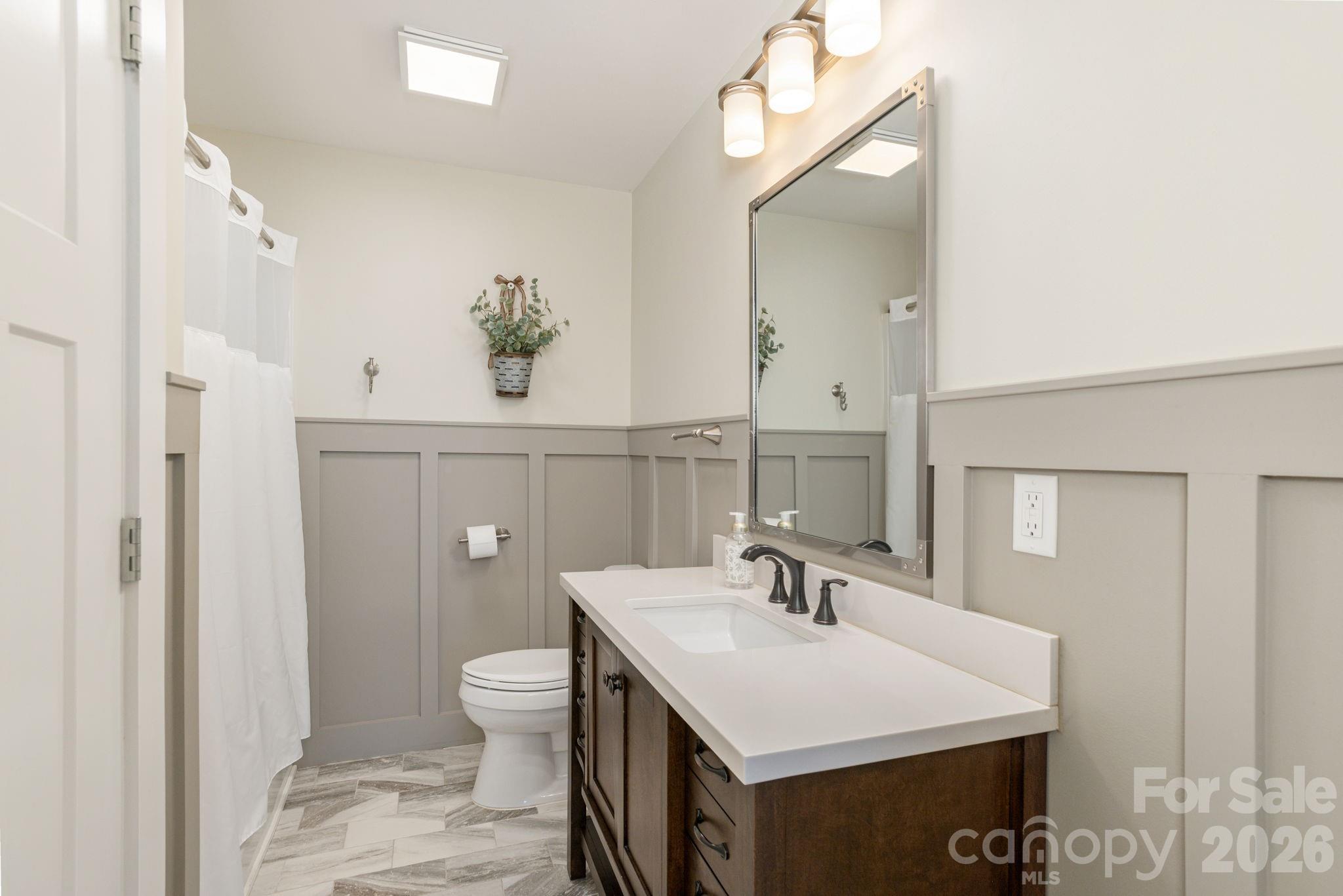 16 School House Road Mills River, NC 28759 - Photo 24 of 48 a bathroom with a sink a toilet and a mirror