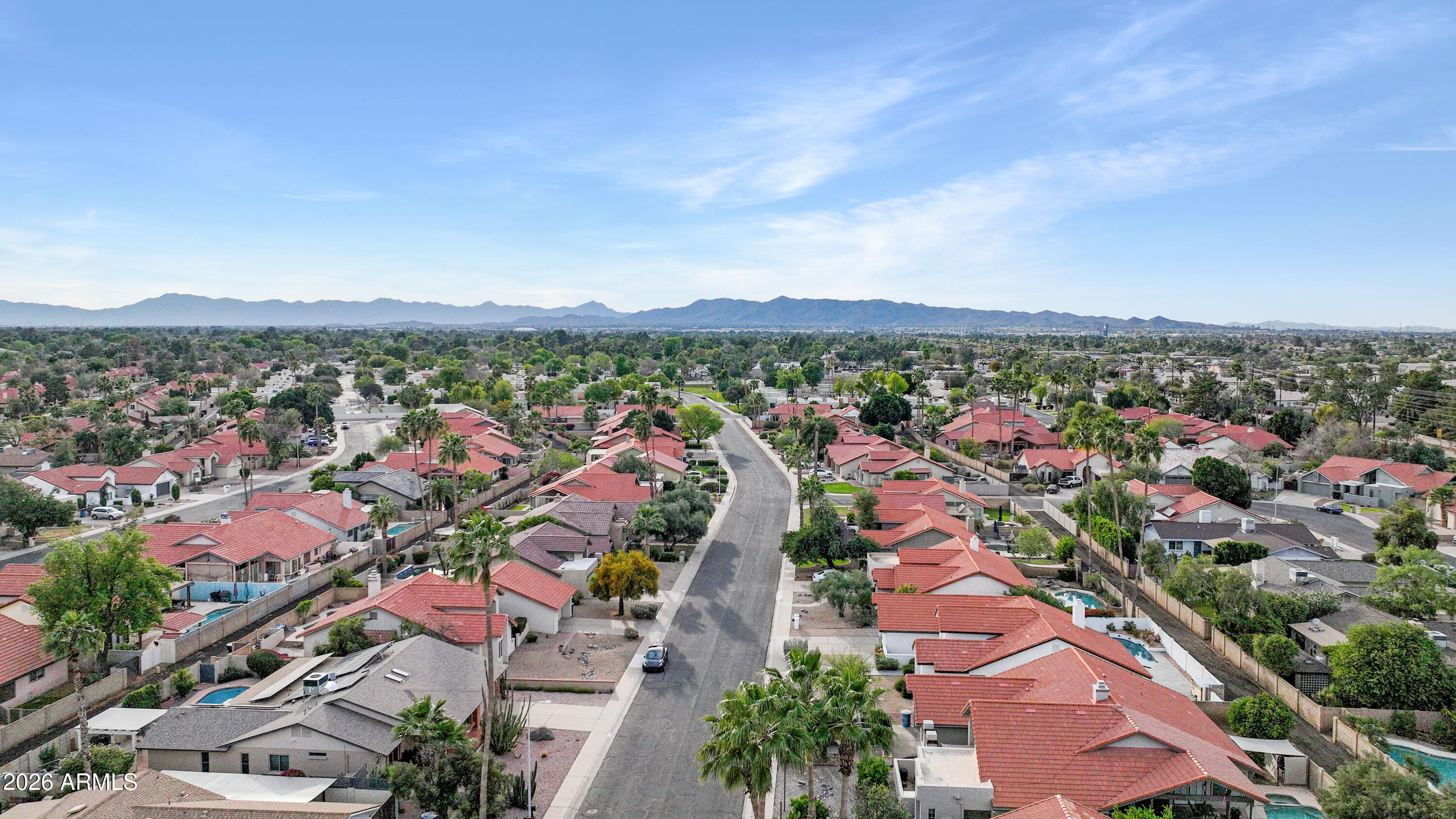 1960 East Krista Way Tempe, AZ 85284 - Photo 33 of 36 an aerial view of a city and mountain view in back