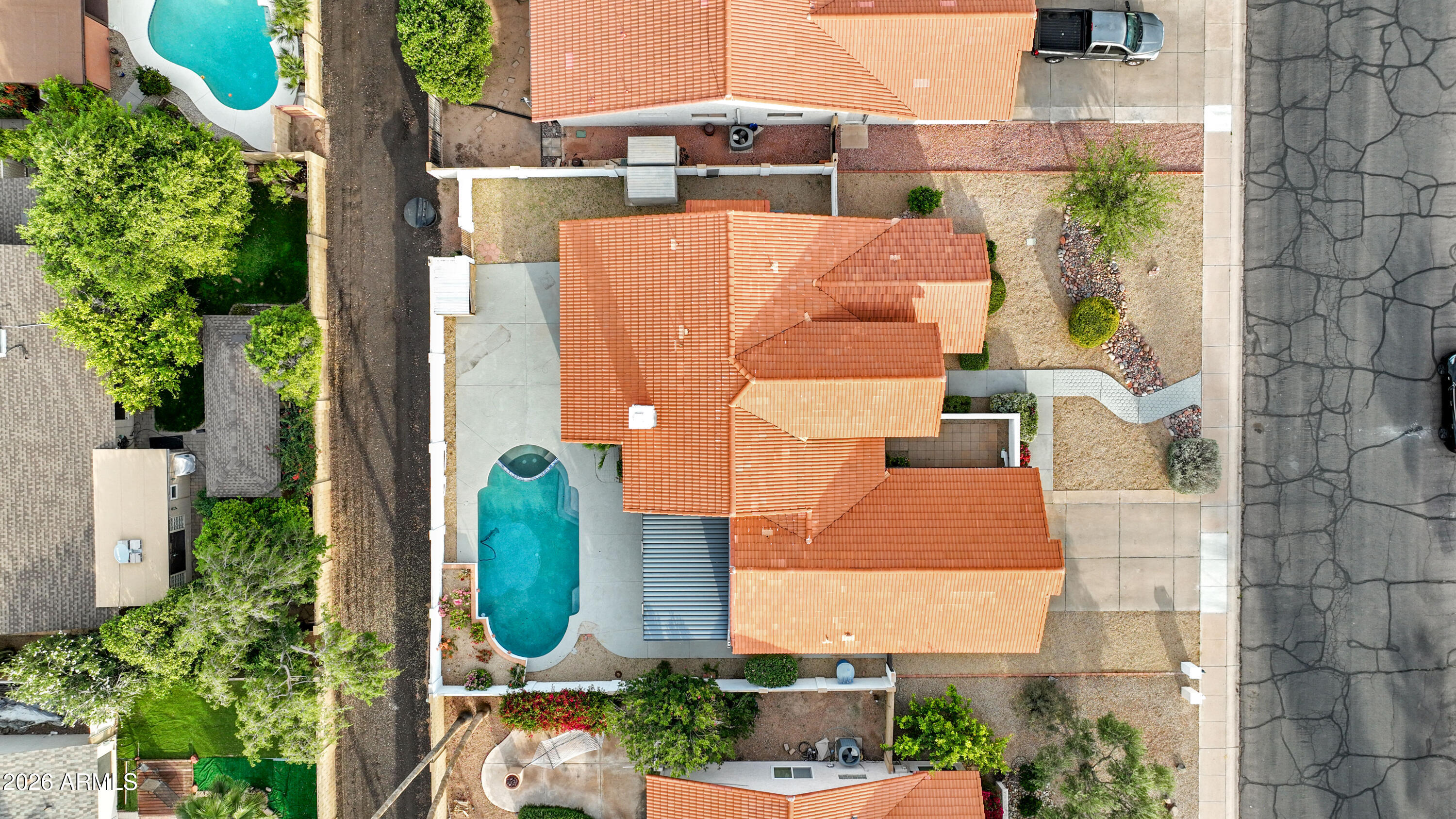 1960 East Krista Way Tempe, AZ 85284 - Photo 3 of 36 an aerial view of residential house with outdoor space and swimming pool