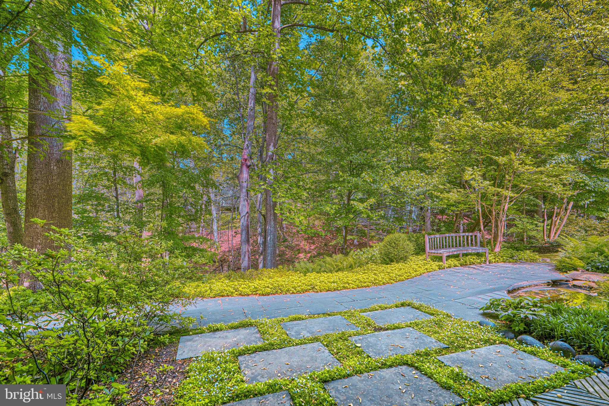 2504 Stone Mill Road Baltimore, MD 21208 - Photo 107 of 123 Flagstone patio witg Teak bench