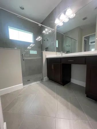 a bathroom with a shower