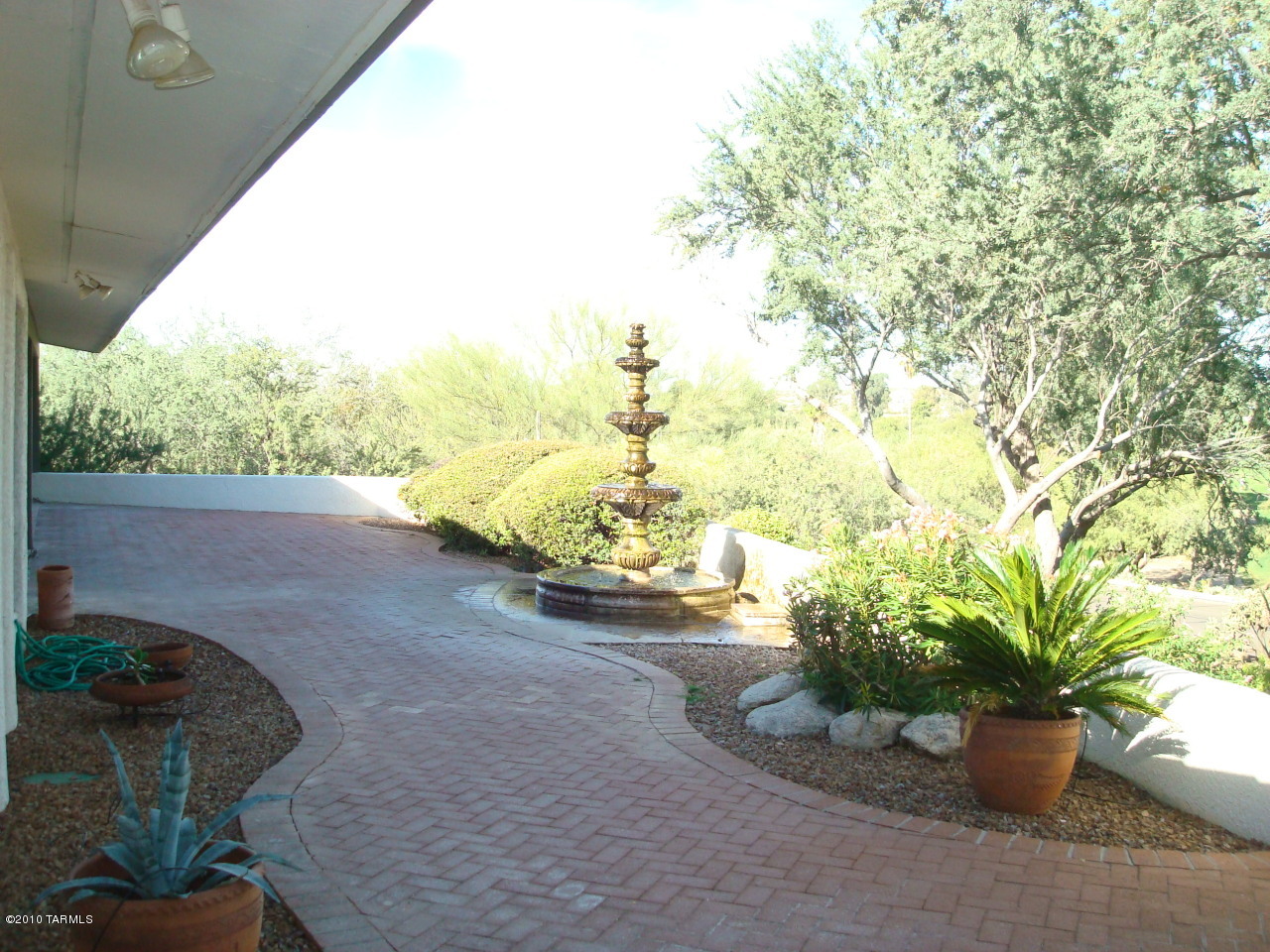 9985 North Desert Sky Road Oro Valley, AZ 85737 - Photo 37 of 43 a view of a garden with plants and a bench