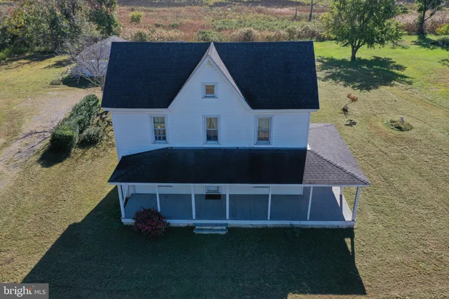 an aerial view of a house