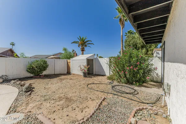 a backyard of a house