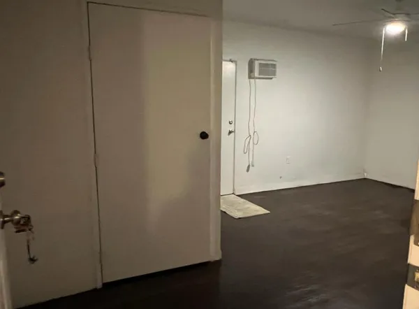 an empty room with closet