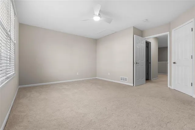 an empty room with a natural light