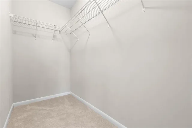 a view of a room with racks on the wall