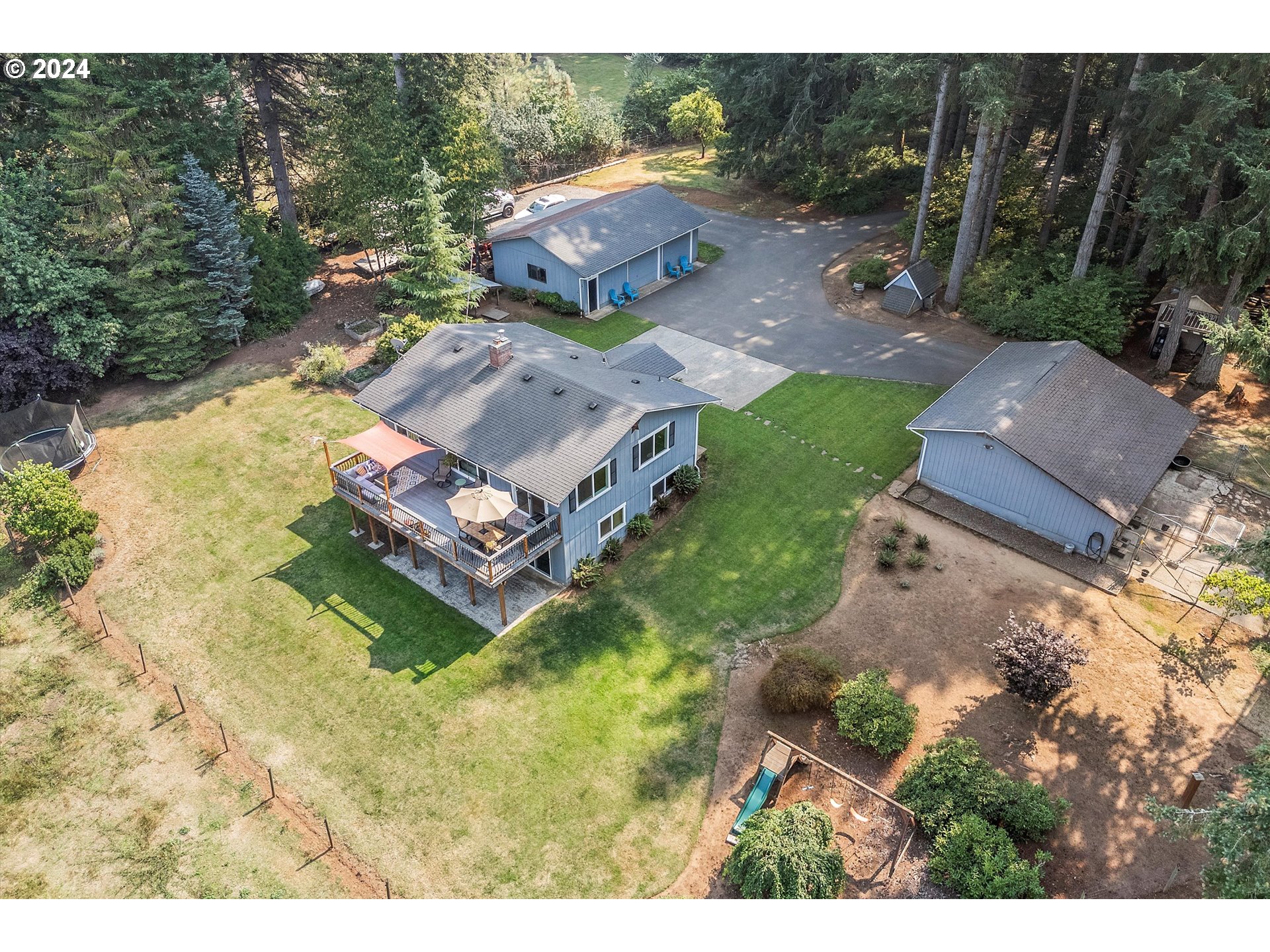 8431 Southeast Groce Road Corbett, OR 97019 - Photo 28 of 37 a aerial view of a house with a big yard