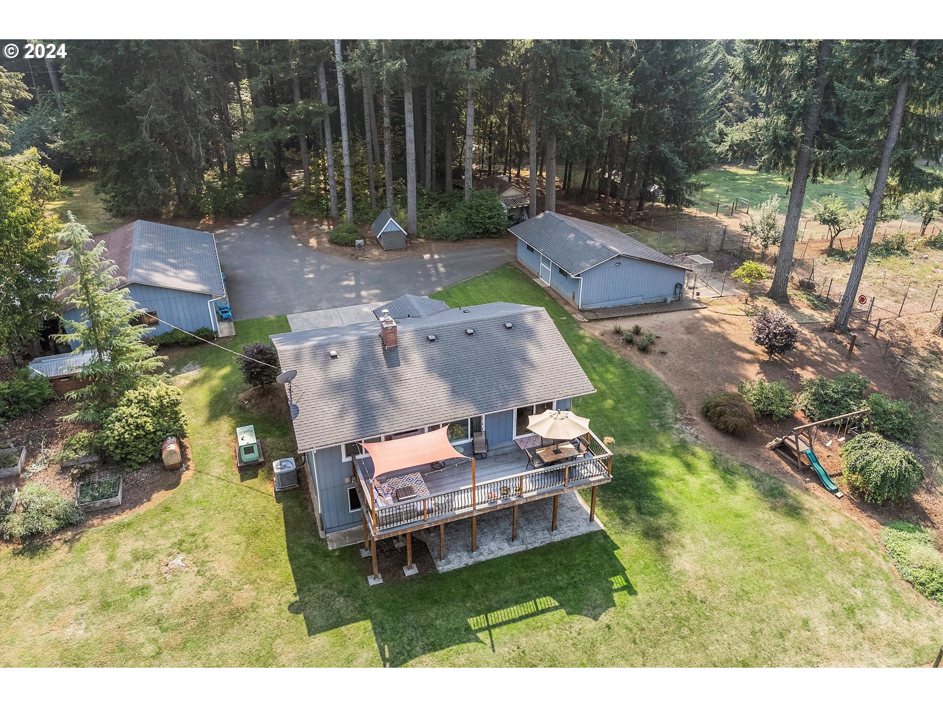 8431 Southeast Groce Road Corbett, OR 97019 - Photo 30 of 37 a aerial view of a house with a yard