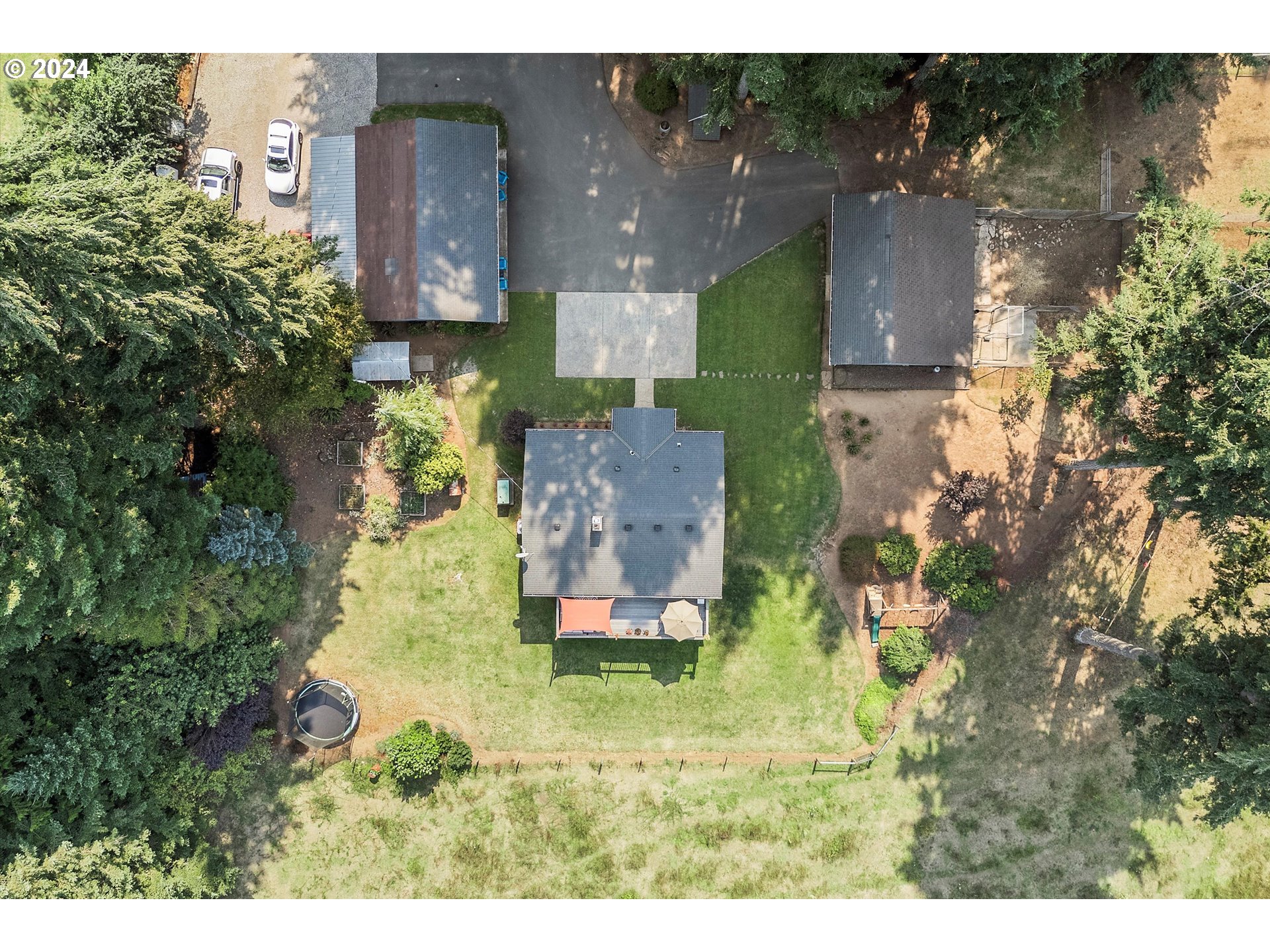 8431 Southeast Groce Road Corbett, OR 97019 - Photo 31 of 37 a aerial view of a house with a yard basket ball court and outdoor seating