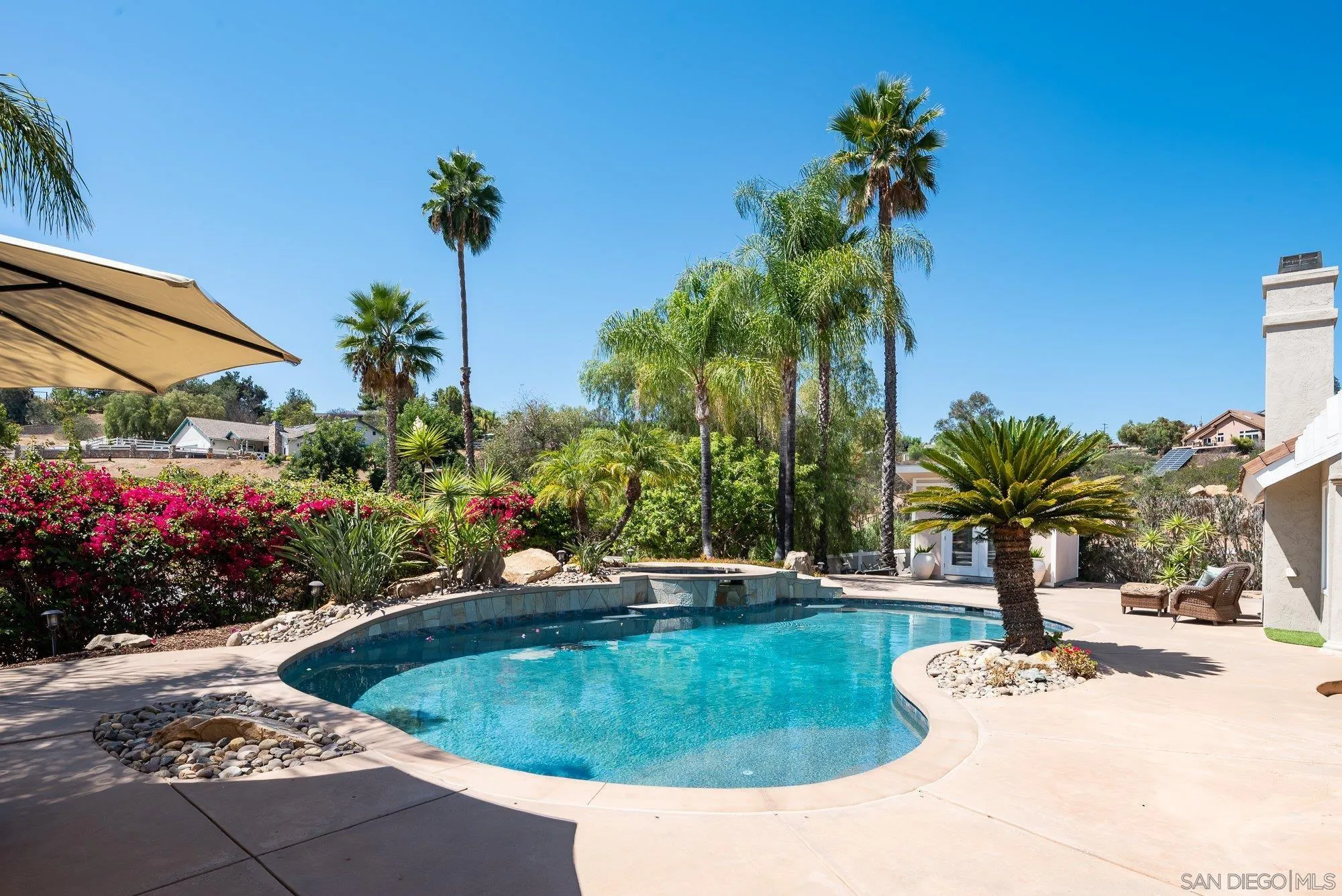 14298 Ipava Drive Poway, CA 92064 - Photo 35 of 74 a view of a backyard with plants and palm trees