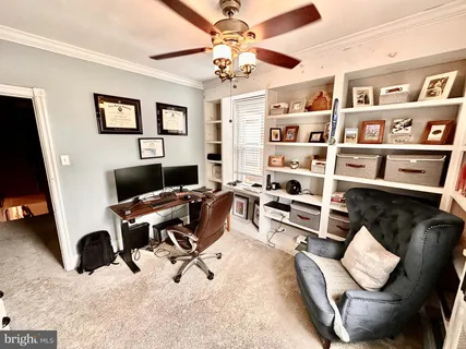 a workspace with furniture