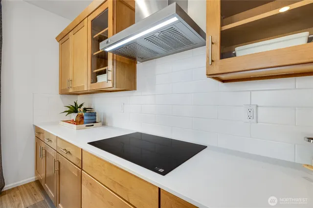 a view of a kitchen with a sink
