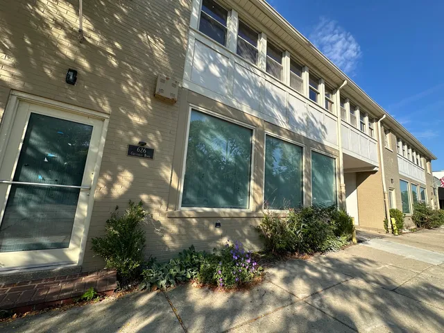 a front view of a building