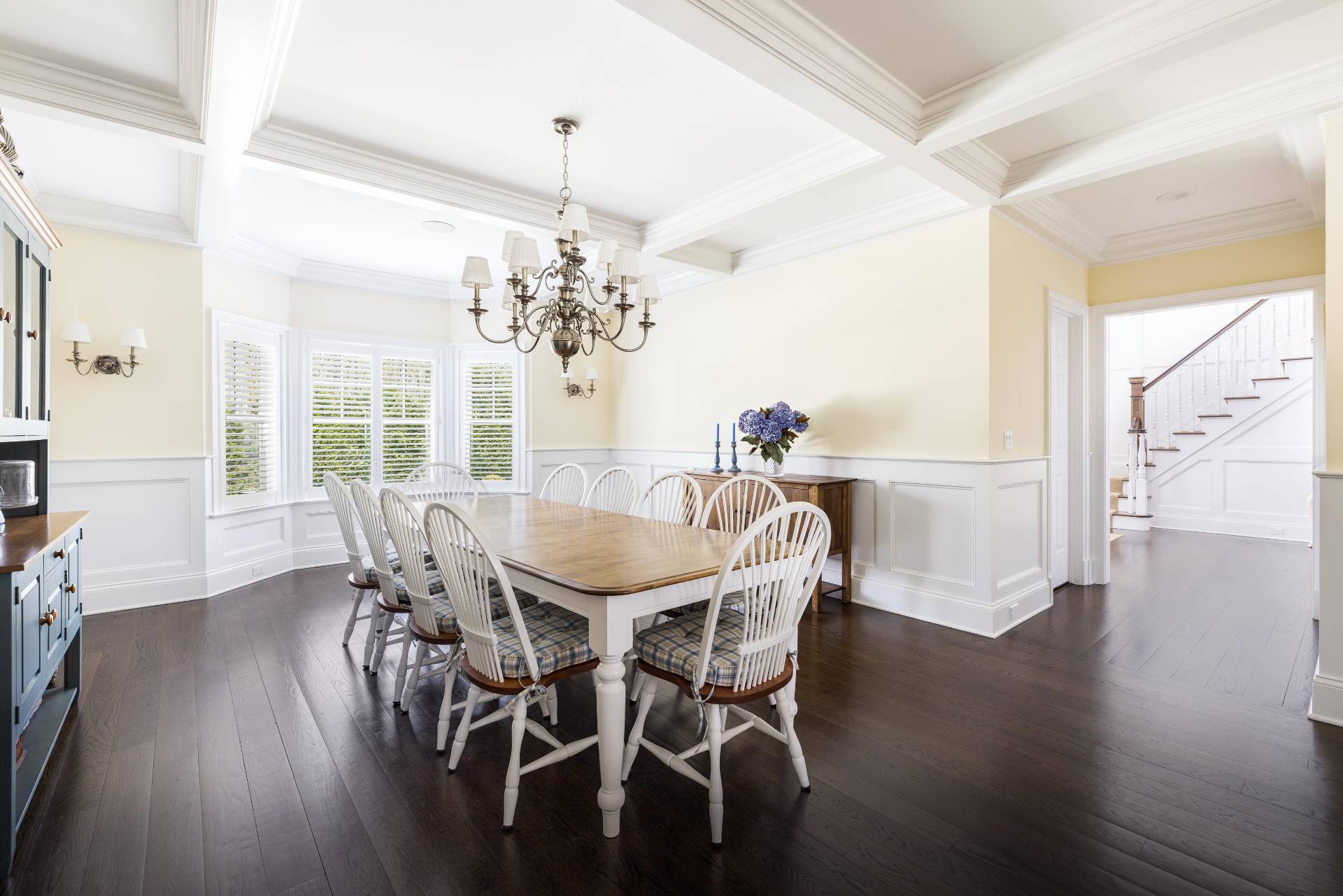 28 Bay Road Quogue, NY 11959 - Photo 14 of 35 a view of a dining room with furniture window and wooden floor