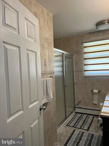 a bathroom with a window