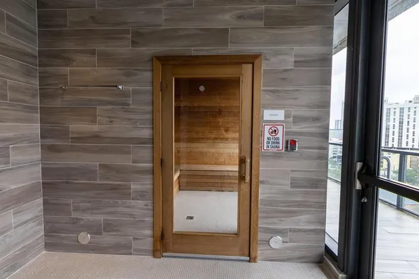 workspace with wooden floor