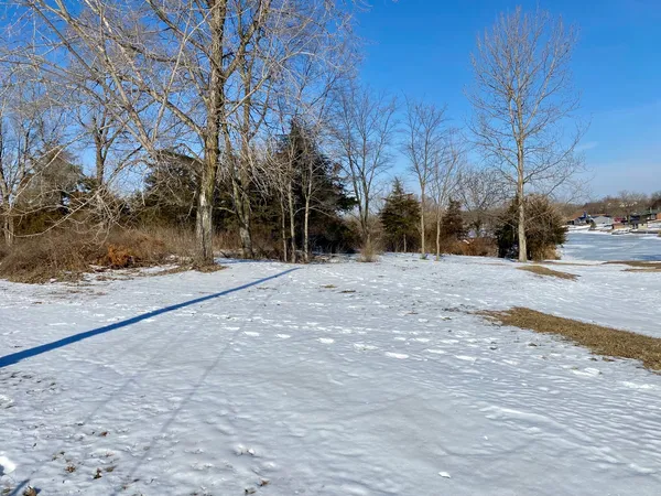 a street view covered with snow
