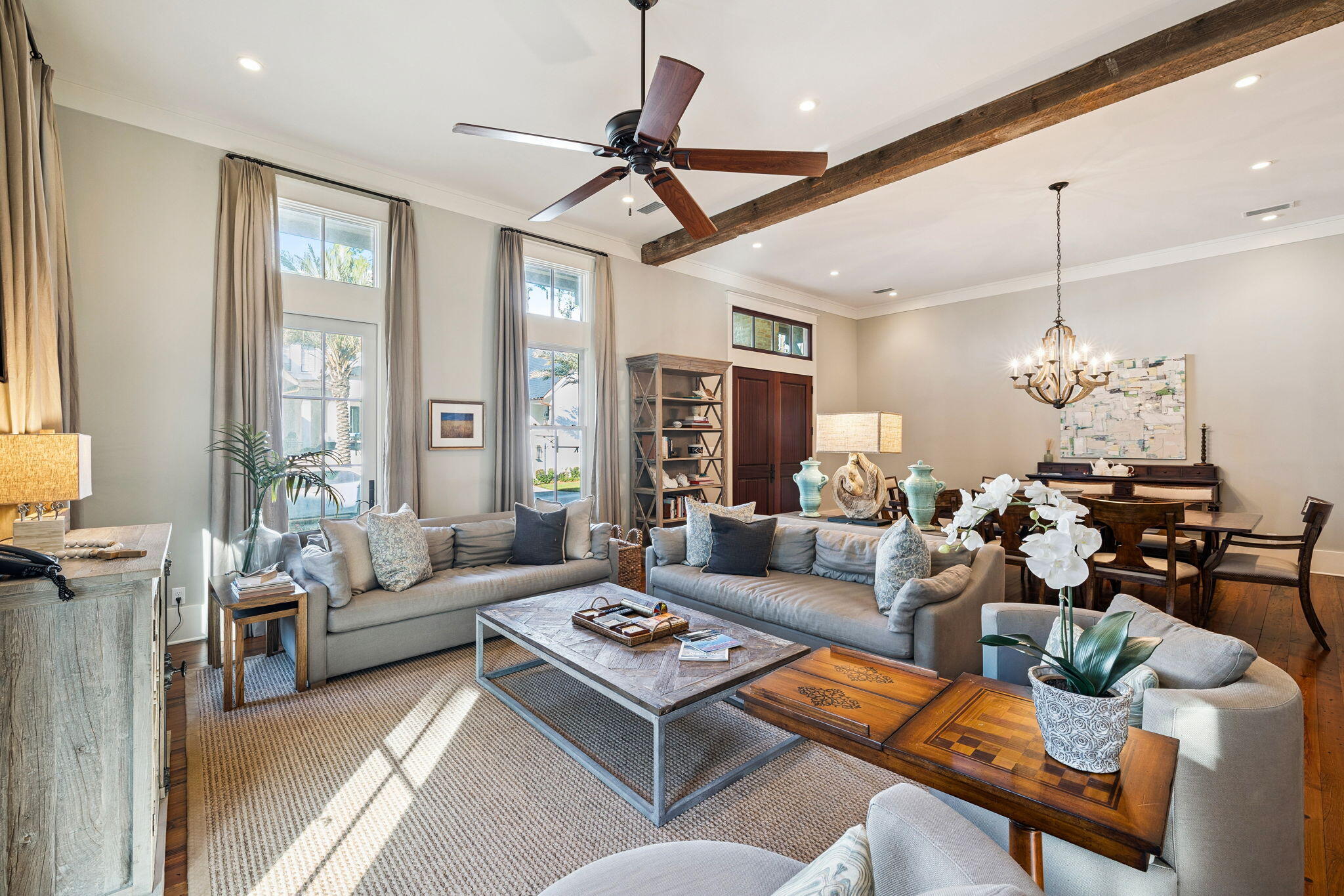69 Bennett Santa Rosa Beach, FL 32459 - Photo 36 of 58 a living room with furniture ceiling fan and a rug