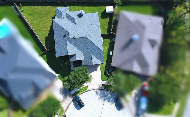 a aerial view of a house
