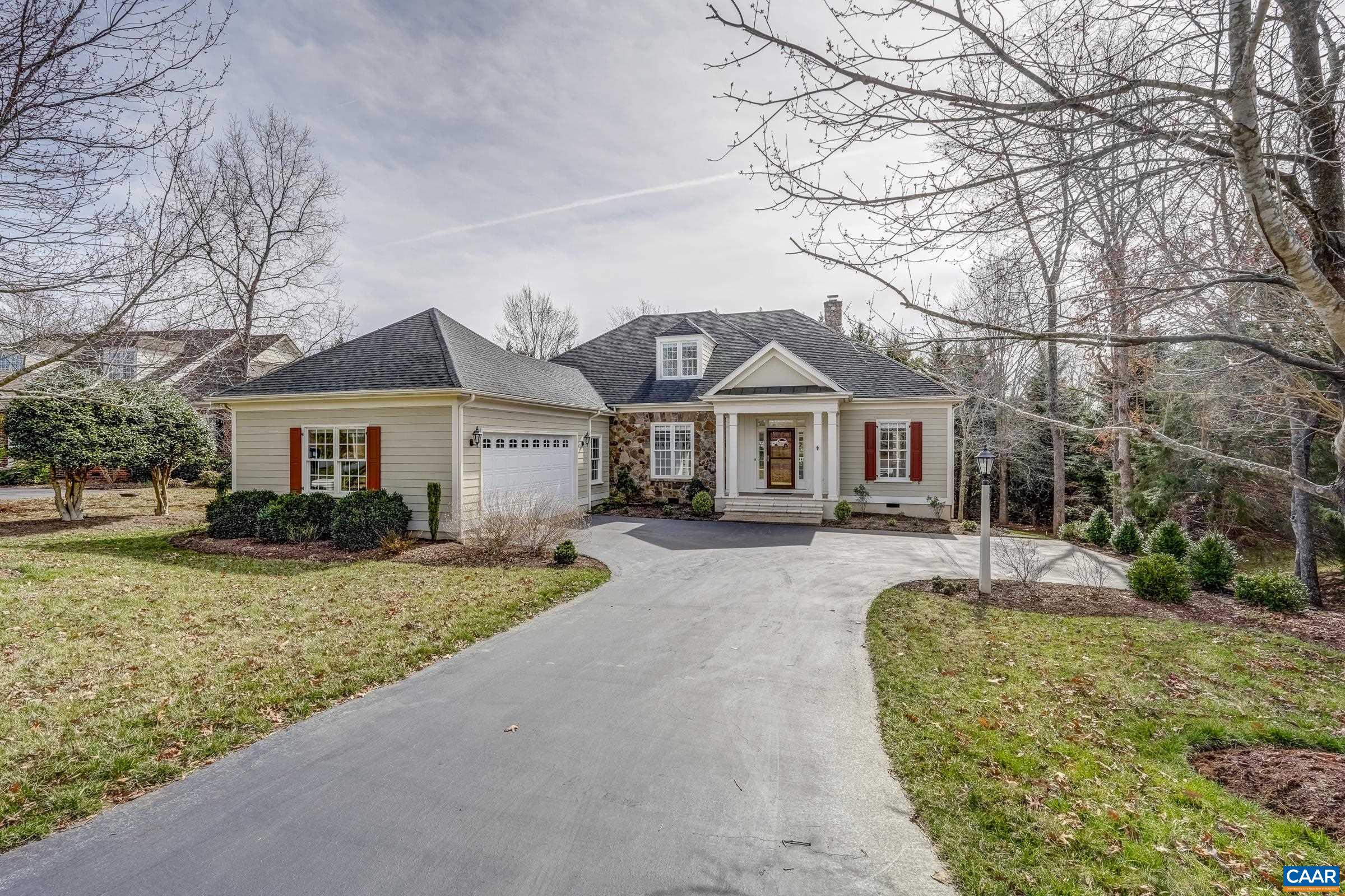 3434 Darby Road Keswick, VA 22947 - Photo 43 of 45 a front view of a house with a yard and garage