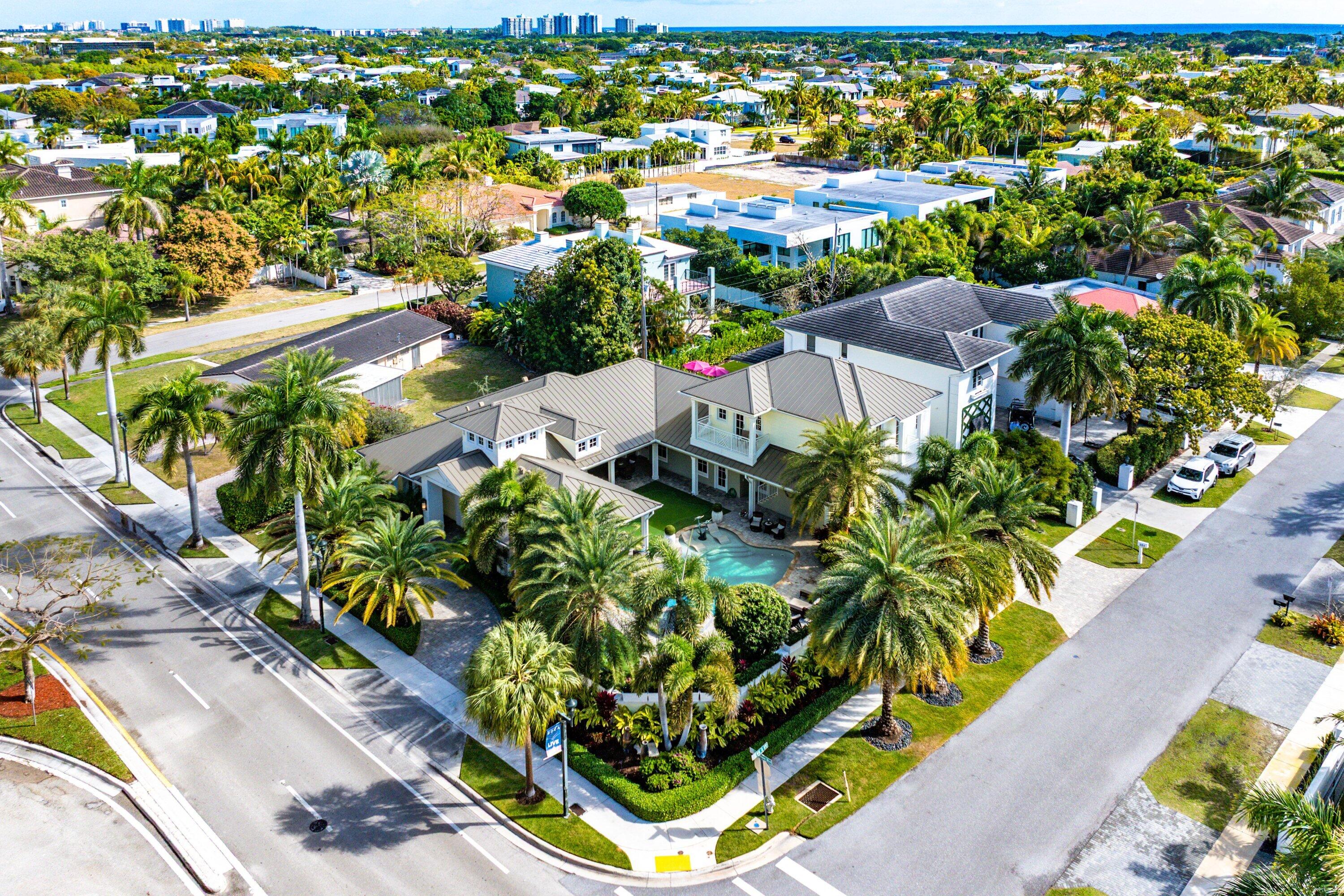 201 Northeast 3rd Court Boca Raton, FL 33432 - Photo 56 of 84 an aerial view of residential houses with outdoor space and swimming pool