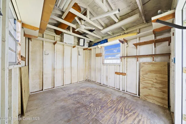 an aerial view of a swimming pool