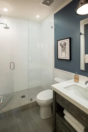 a bathroom with a shower