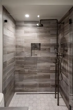 a view of a door with a bench and couch