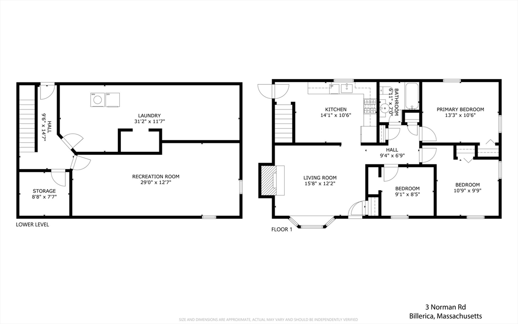3 Norman Road Billerica, MA 01821 - Photo 28 of 28 a picture of a floor plan