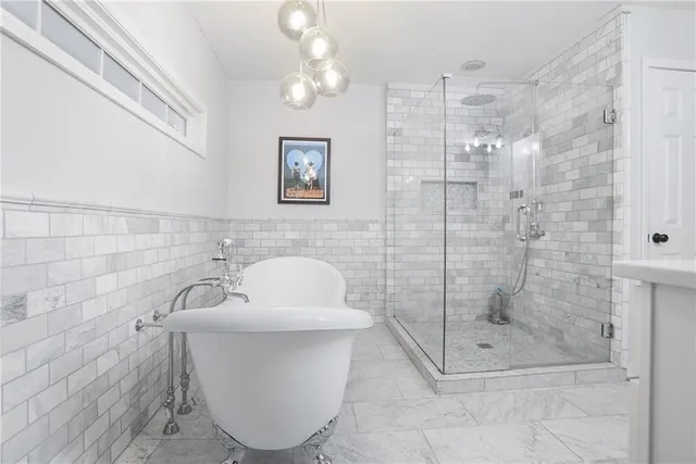 a bathroom with a shower