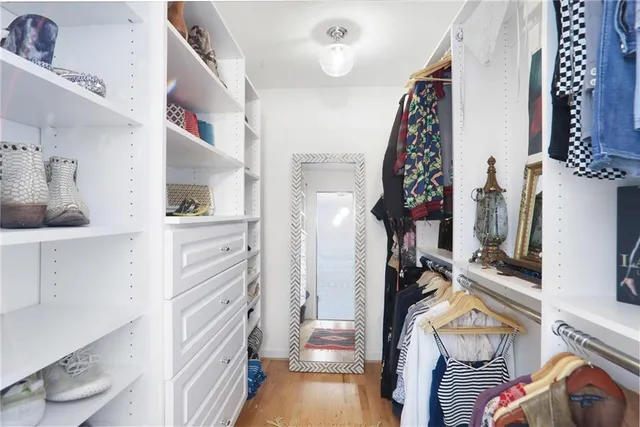 a view of a walk in closet