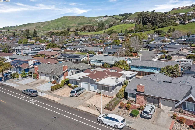 an aerial view of a city