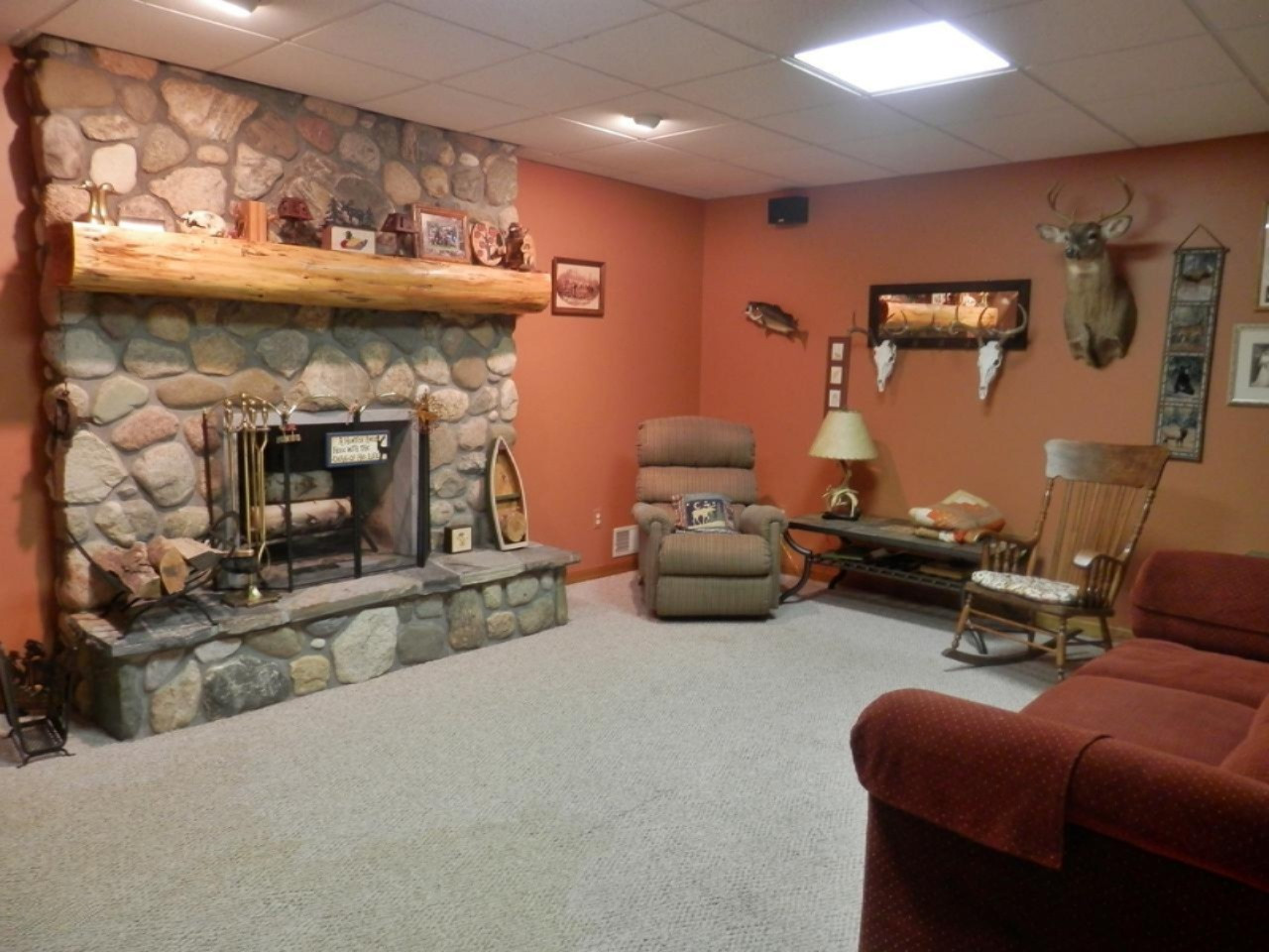 22296 Benton Road Mesick, MI 49668 - Photo 28 of 56 Real fieldstone FP in family room