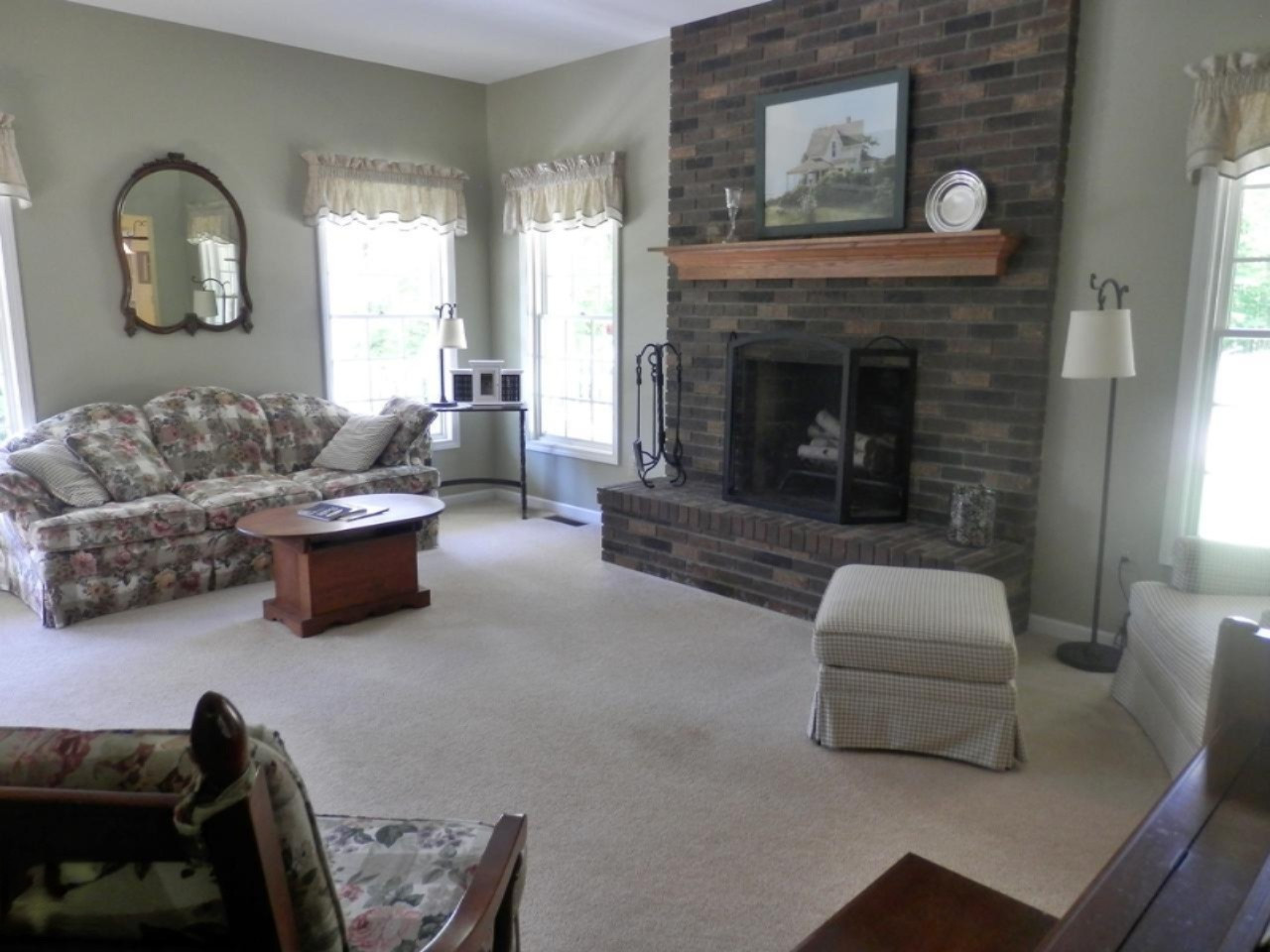 22296 Benton Road Mesick, MI 49668 - Photo 7 of 56 Brick wood burning fireplace in LR
