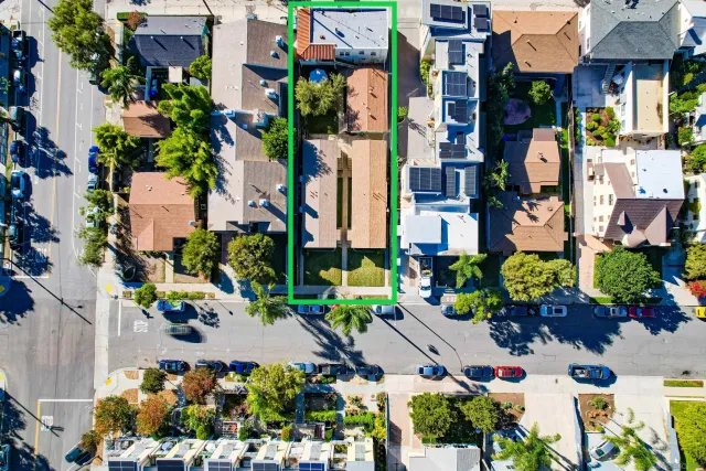 an aerial view of a city