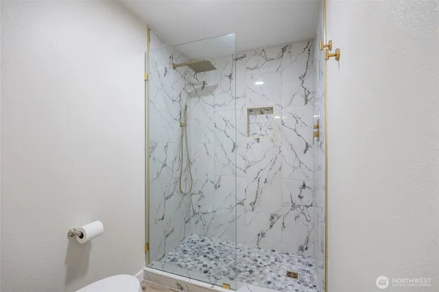 a bathroom with a shower