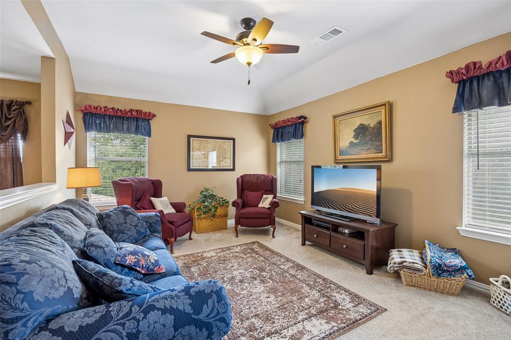 403 Springtree Road Lake Dallas, TX 75065 - Photo 25 of 34 a living room with furniture a flat screen tv and a window