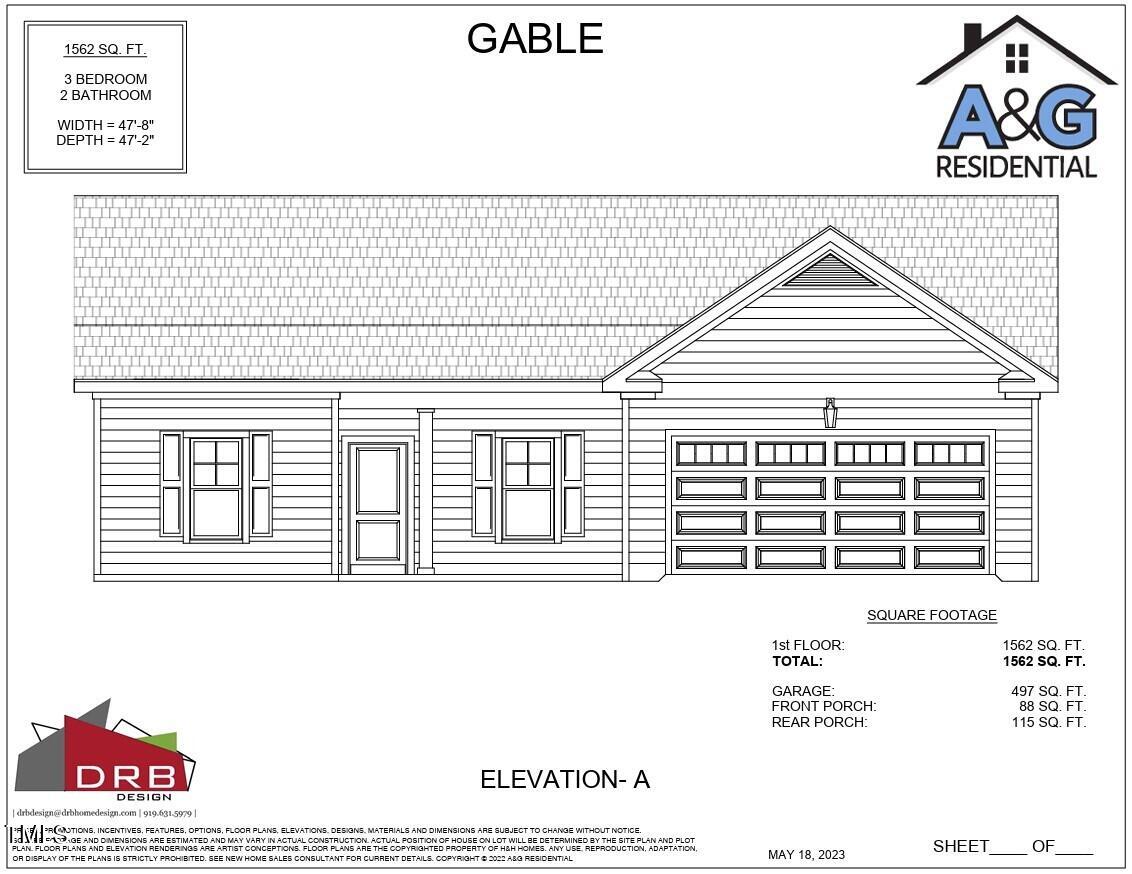 137 Regis Lane Coats, NC 27521 - Photo 29 of 36 Lot 7 Gable A Elevation