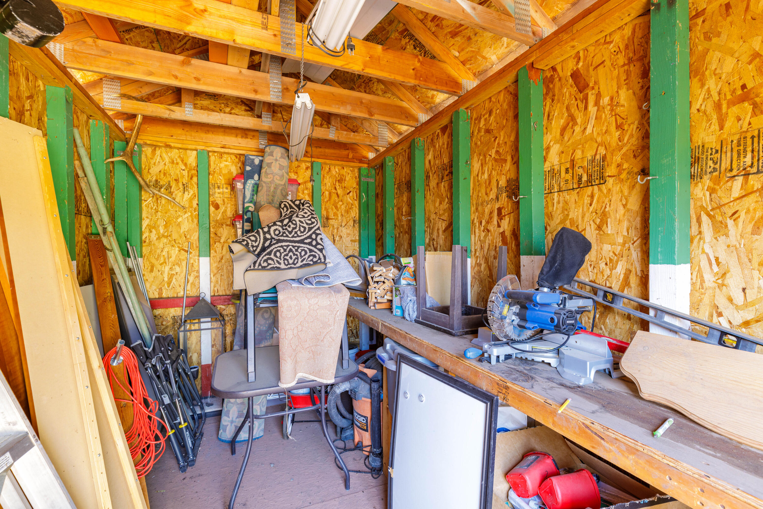 706 West Tranquility Drive Springdale, UT 84767 - Photo 30 of 58 Storage Shed Interior: Detailed look at the storage inside the outbuilding.