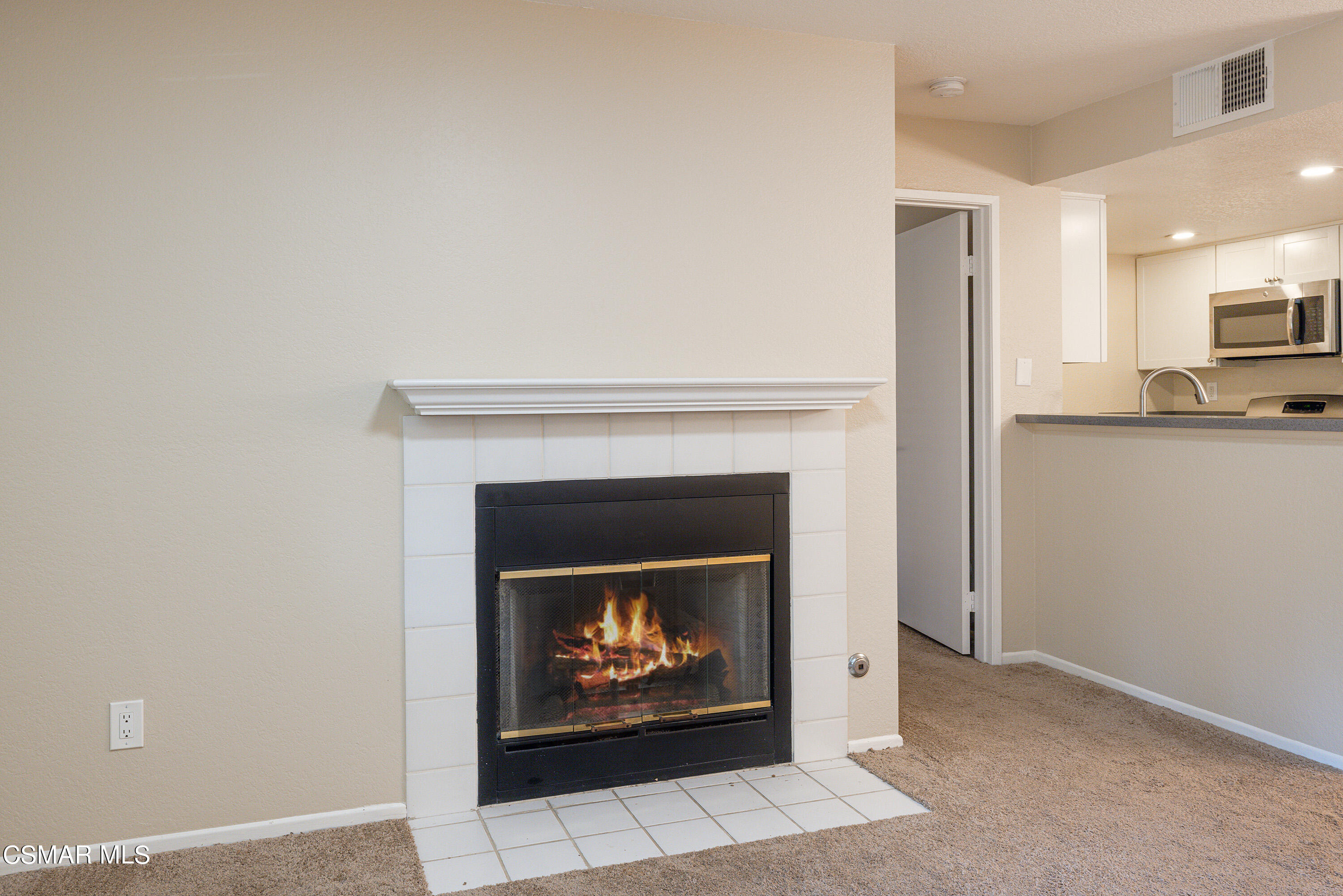 1125 Fitzgerald Road, Unit F Simi Valley, CA 93065 - Photo 9 of 25 a living room with a fireplace