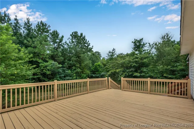 a view of a wooden roof deck