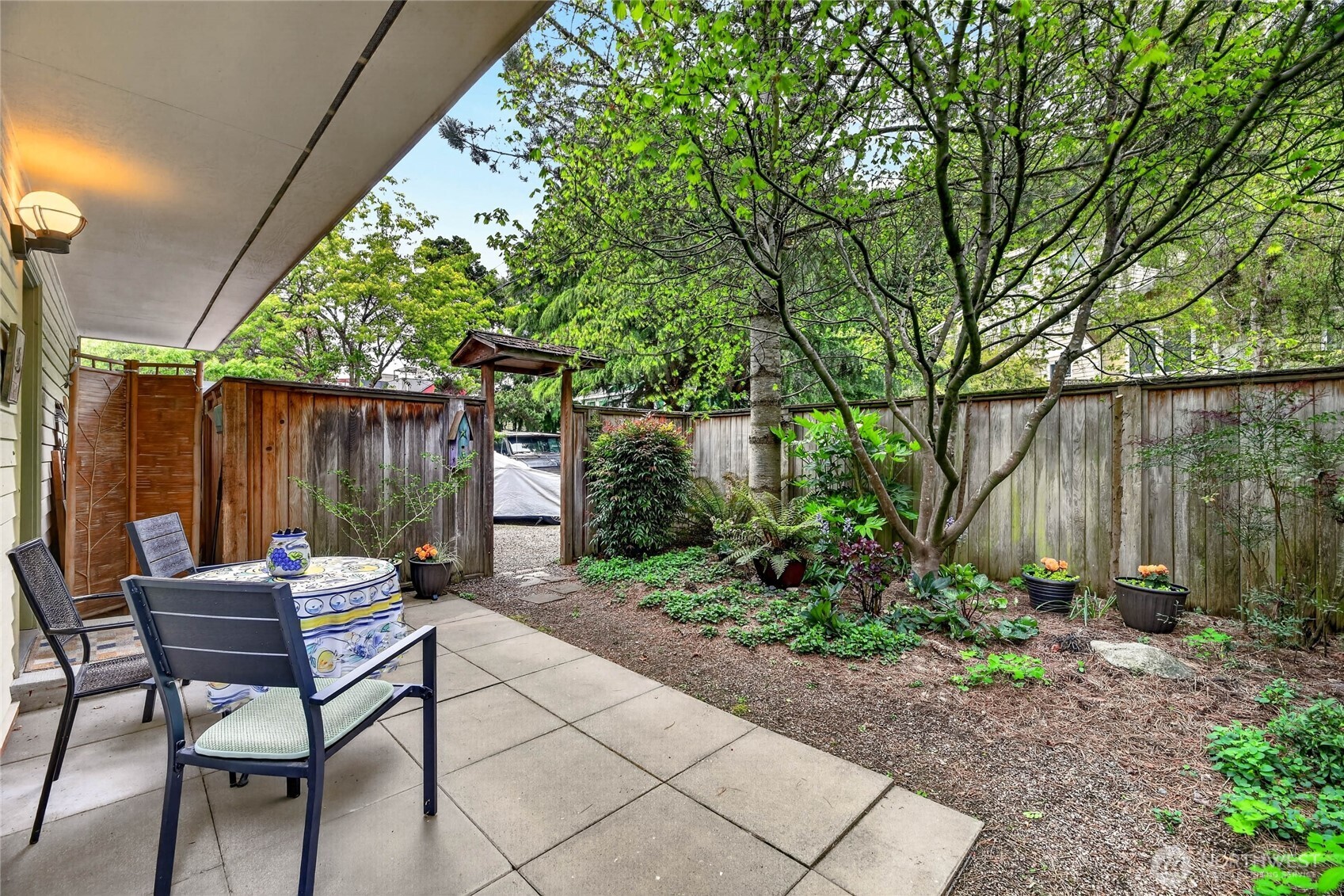 2434 55th Avenue Southwest Seattle, WA 98116 - Photo 24 of 40 a backyard view with a seating space