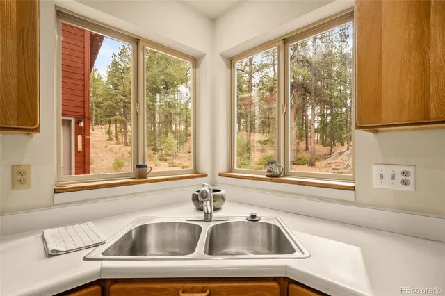 a close view of a sink and dishwasher next to a window