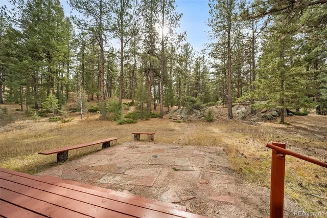 a view of a yard with snow