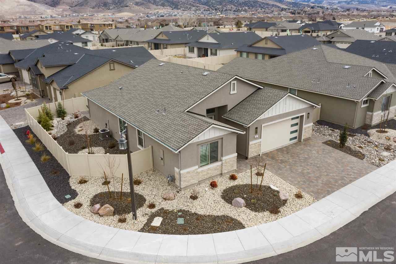 601 Riverbed Circle Reno, NV 89521 - Photo 29 of 31 an aerial view of a house with swimming pool