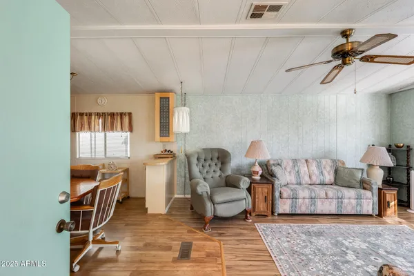 a living room with furniture